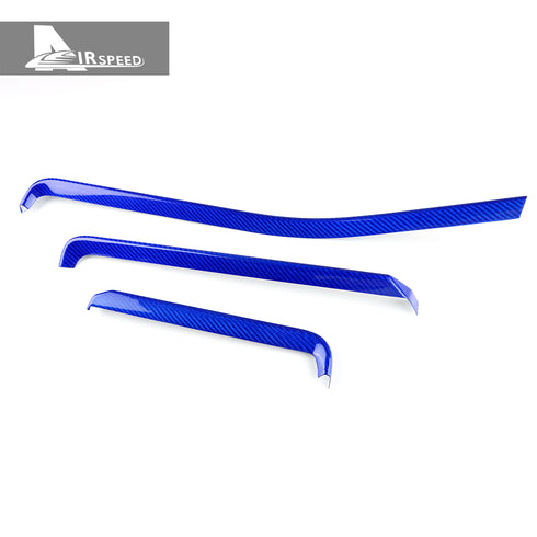 Carbon Fiber Dashboard Passenger Blue Trim Strip For Corvette C8 2020-2021